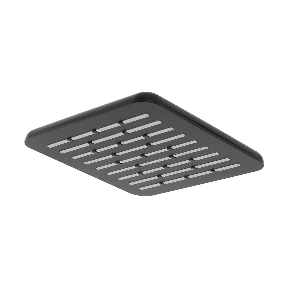 Soffione doccia 20 x 20 cm in finitura nero anticalcare Hidra
