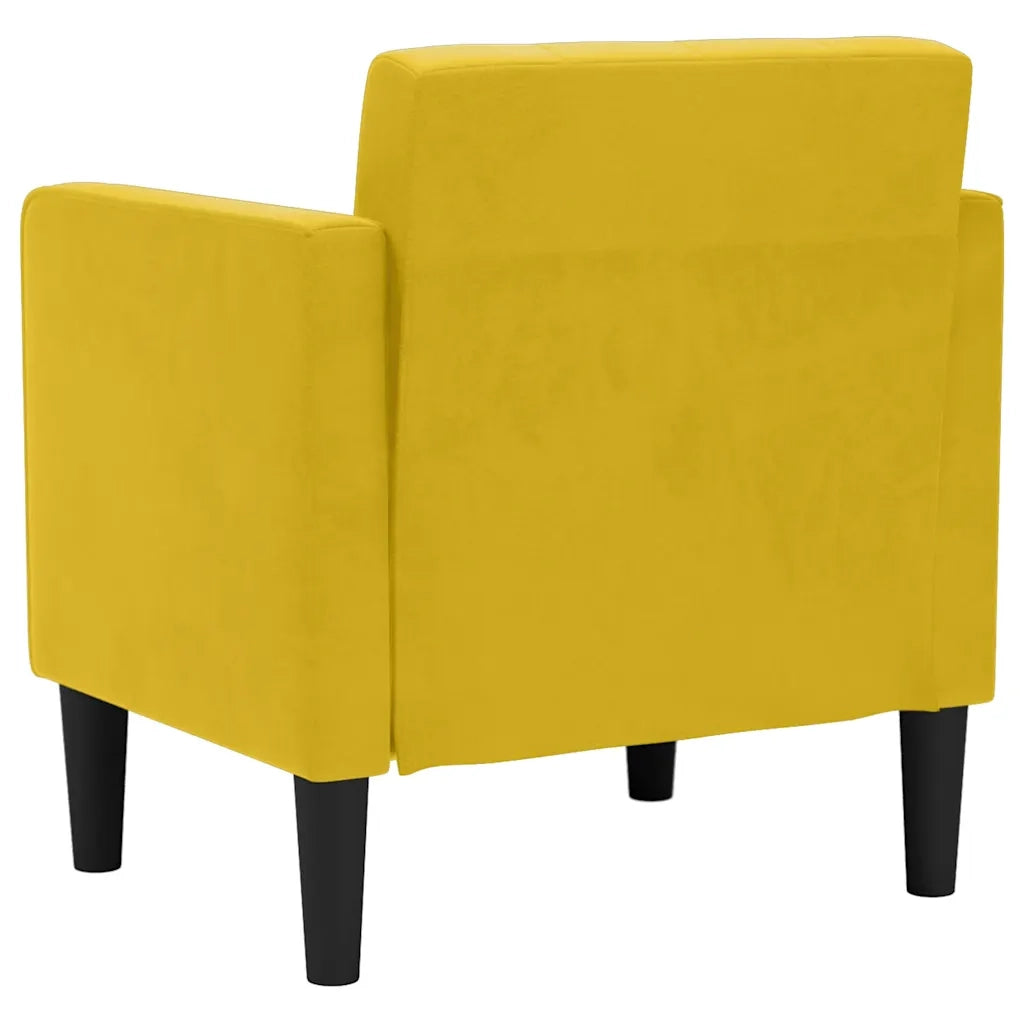 Divano Sedia con Braccioli-Poltrona-Sofa Relax Giallo 53 cm in Velluto