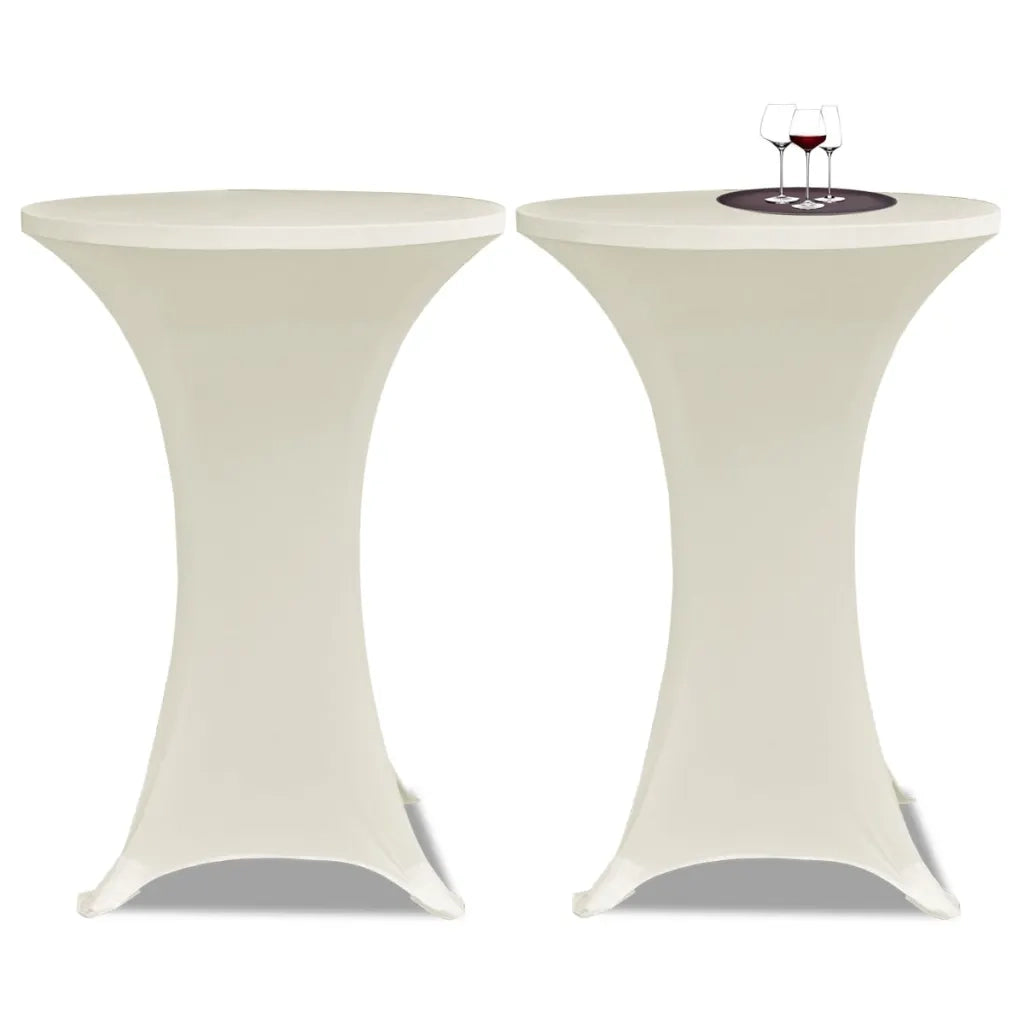 Coperture Verticali per Tavolo 4 pz ?60 cm Crema Elastico CFW2096735