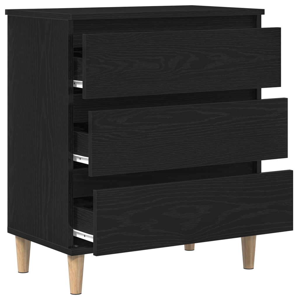 Mobile Nero Rovere 60x35x70 cm Legno ingegnerizzato