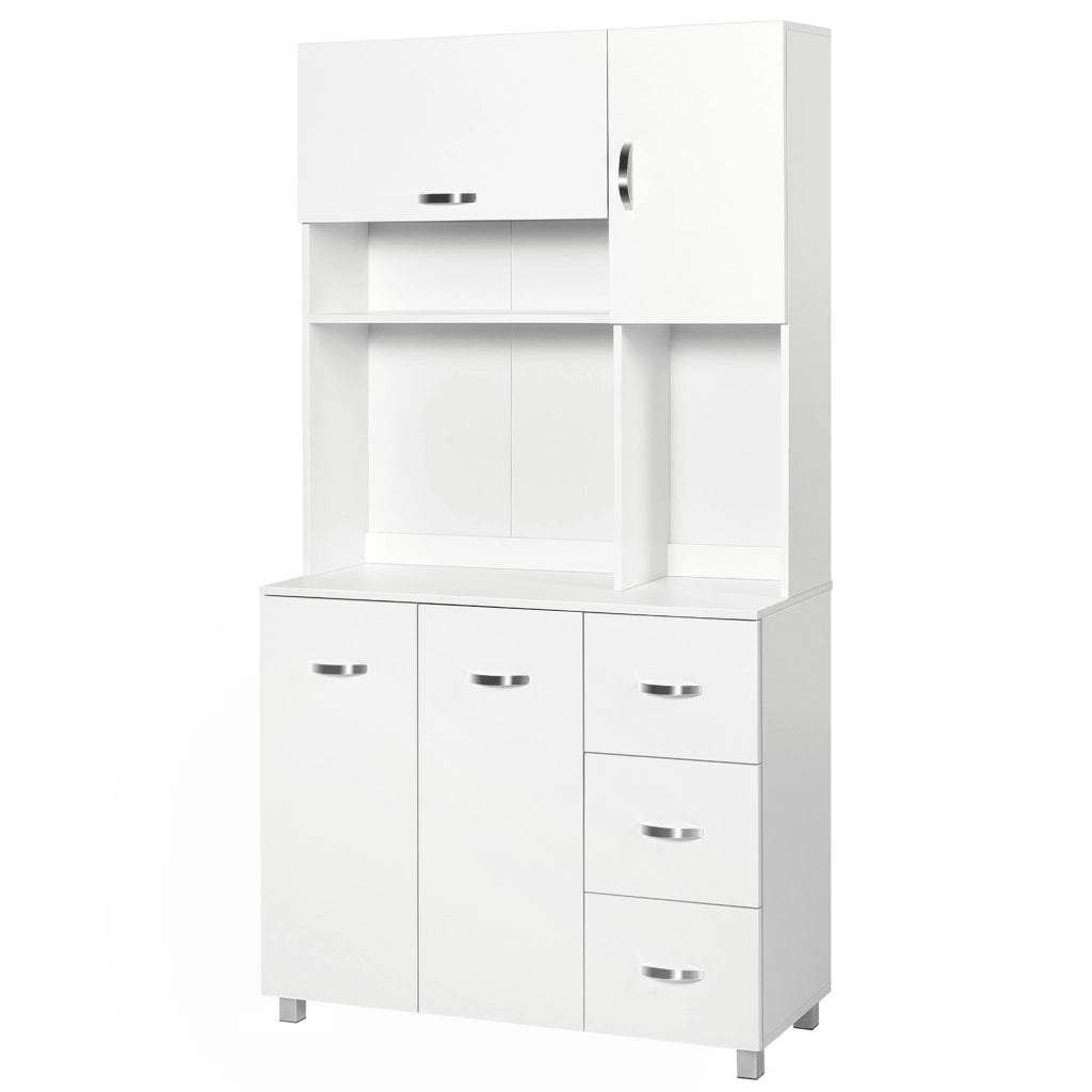 Credenza Bianco con Cassetti e Ante ¨C zephmum ¨C Bianco 100x39.5x183.5cm