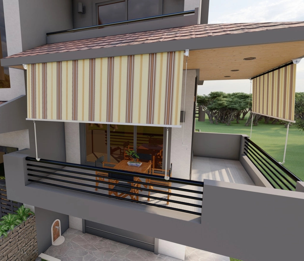 Tenda da sole per balcone con bracci, impermeabile 250cm Beige Marrone Golisa