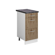 Vicco Mobiletto base per cucina Rovere artigianale 40 cm con cassetti, PL Antracite