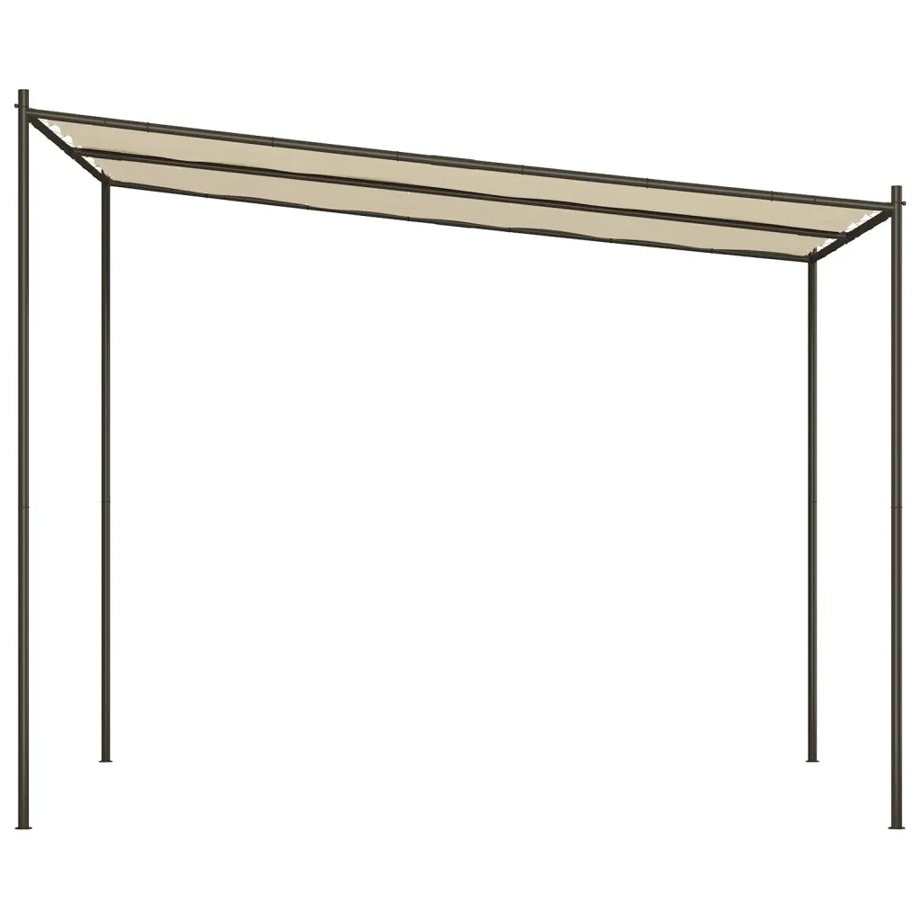 Gazebo Beige 3x3 m 180 g/mÂ² Tessuto e Acciaio