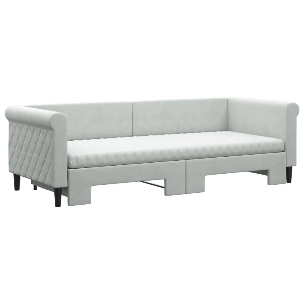 Divano Letto Estraibile Materassi Grigio Chiaro 80x200 Vellutocod mxl 106618