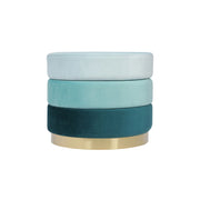 Pouf di design Matilda in velluto blu e oro