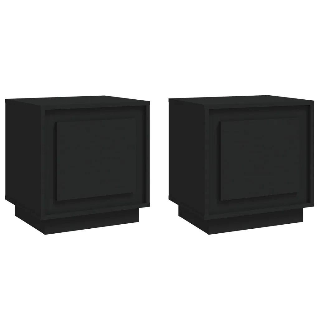 Comodini 2 pz Neri 44x35x45 cm in Legno Multistrato 819839
