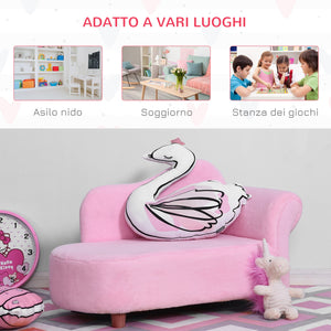 Divano per Bambini 80x40x49 cm in Pile Rosa