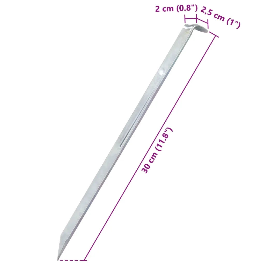 Picchetti per Tenda 24 pz 30 cm Ã˜20 mm in Acciaio Zincato