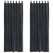 Tende Oscuranti | Tende Blackout 2 pz Grigio scuro 140 x 225 cm Velluto