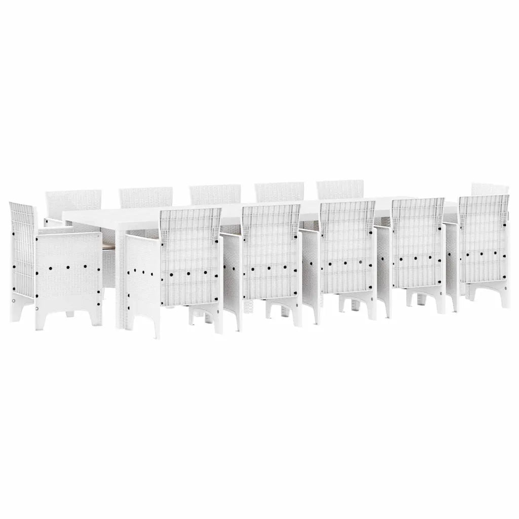 Set da Pranzo per Giardino 13 pcs Bianco e Grigio chiaro 3378623