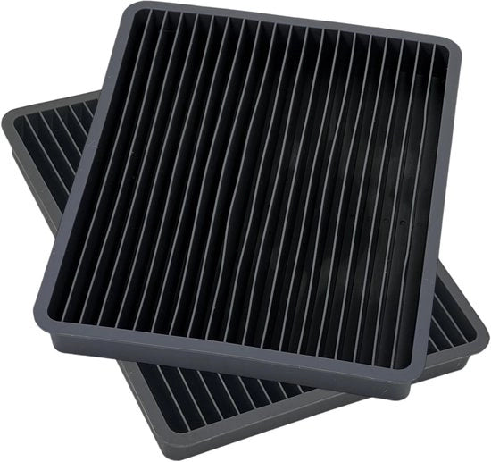 Forme per cubetti di ghiaccio in silicone - 17 x 13 cm - Set da 2 - Ideali per cocktail - Resistenti al lavastoviglie