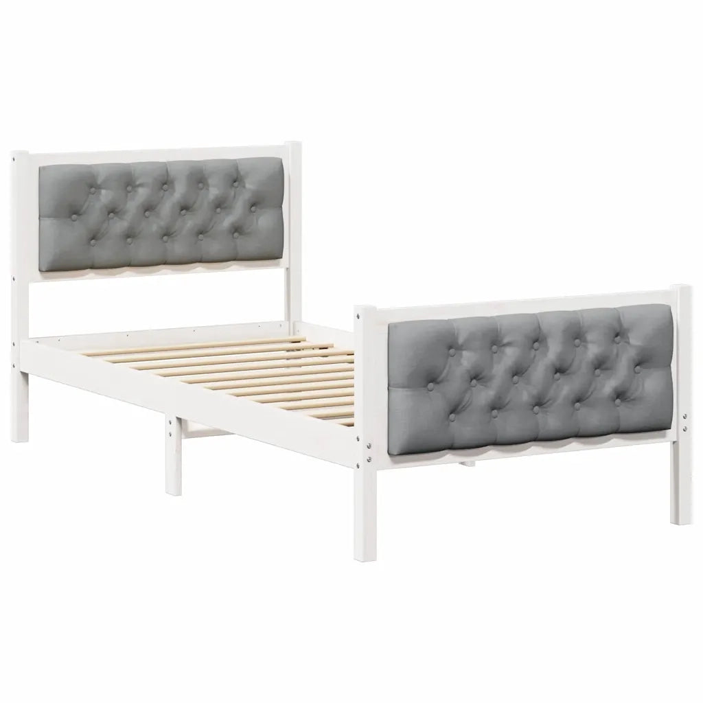 Struttura del letto Grigio chiaro 90 x 200 cm Pino massello