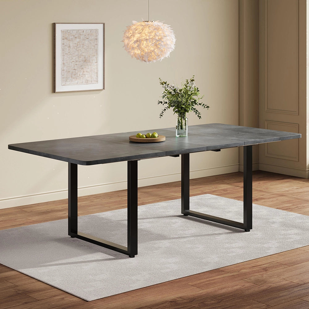 Tavolo allungabile 3 lunghezze - Xylo - 140/180/220x90 cm - Grigio - Per 6-10 persone
