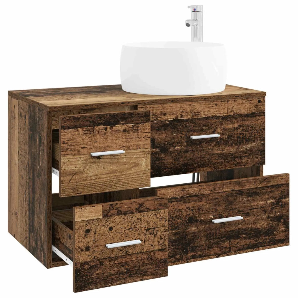 Set di mobili per il bagno 2 pz Legno antico 3404006