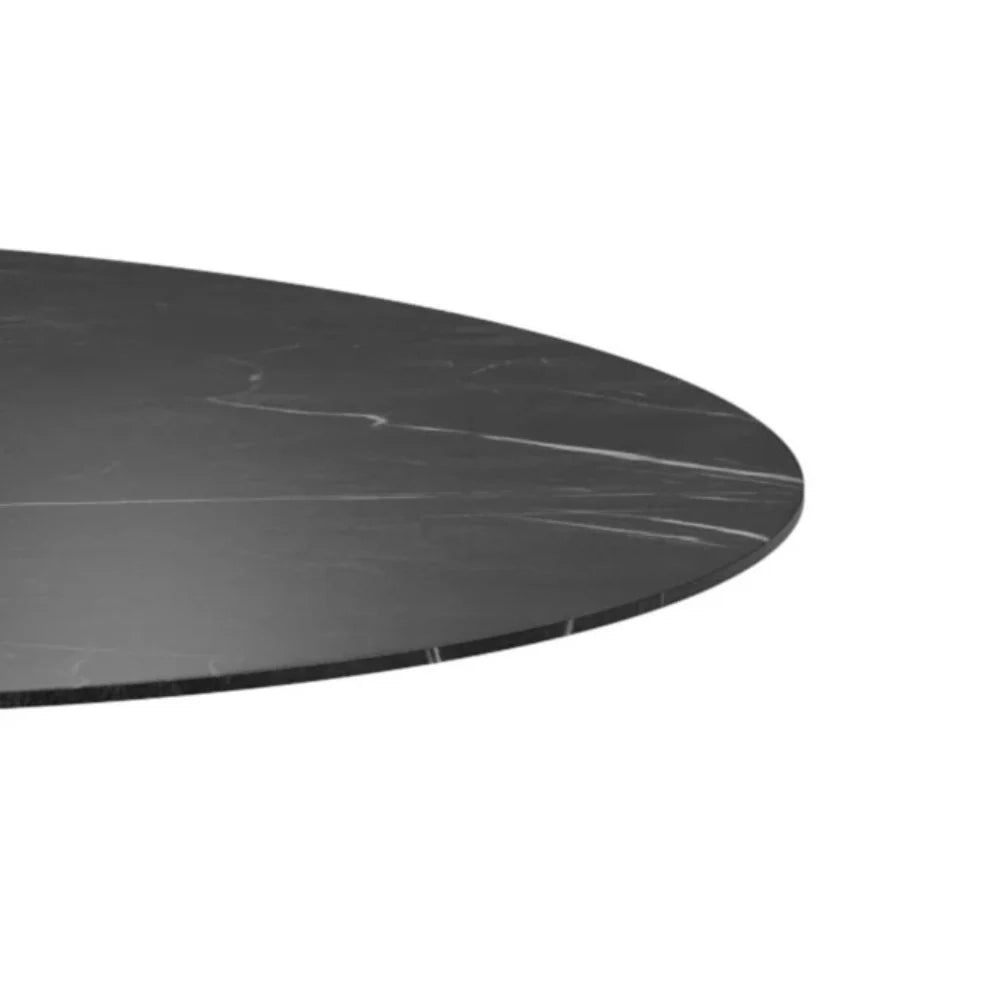 Tavolo da pranzo fisso in ceramica effetto marmo nero Circe 120x120 cm fino a 6 posti | Duzzle
