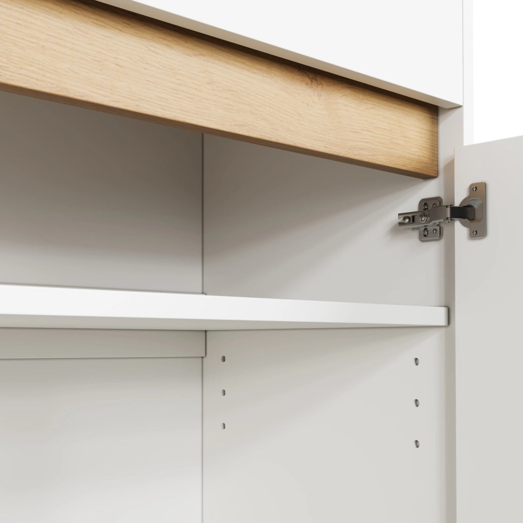 Mobile contenitore 80x40x70 cm con ripiani regolabili; cassetto e 2 vani; bianco