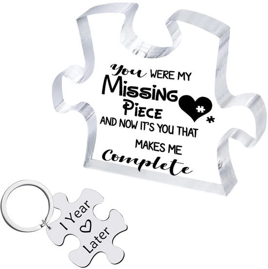 Decorazione per Tavolo Personalizzata a Forma di Puzzle - Chiave da Parete - Dimensioni 7x8,5cm - Acrilico - Regalo Personalizzato