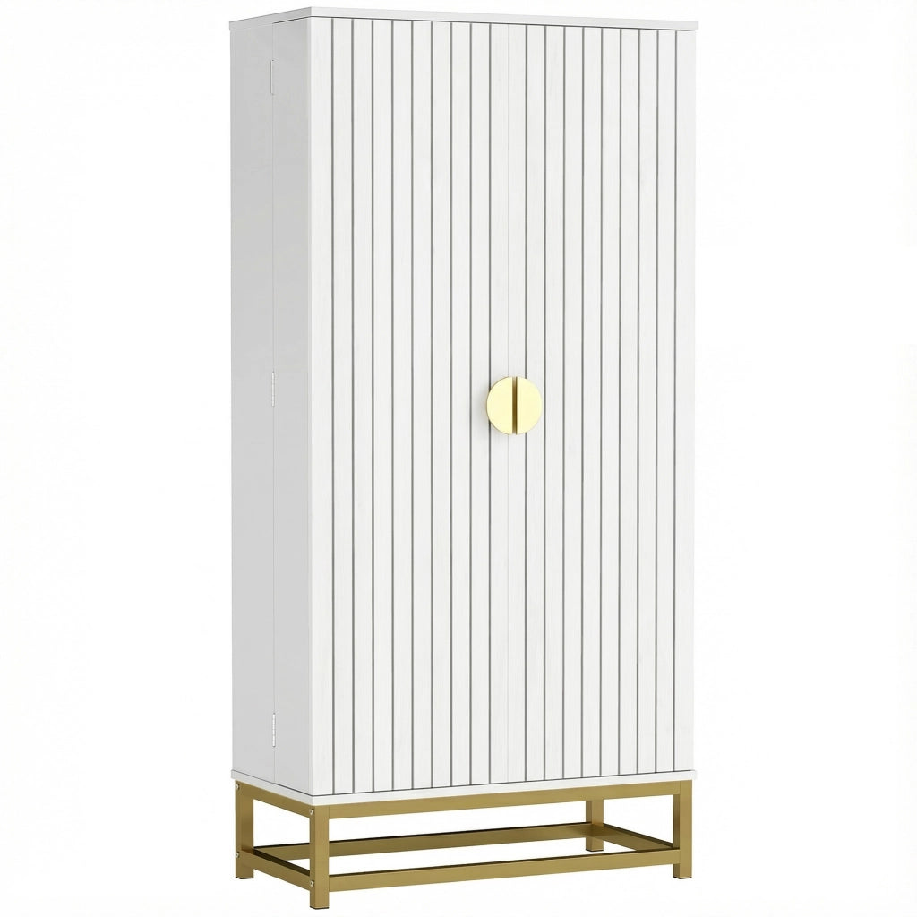 Armadio da cucina con ante e ripiani ¨C Zephmum ¨C Bianco 58x29x119,5cm