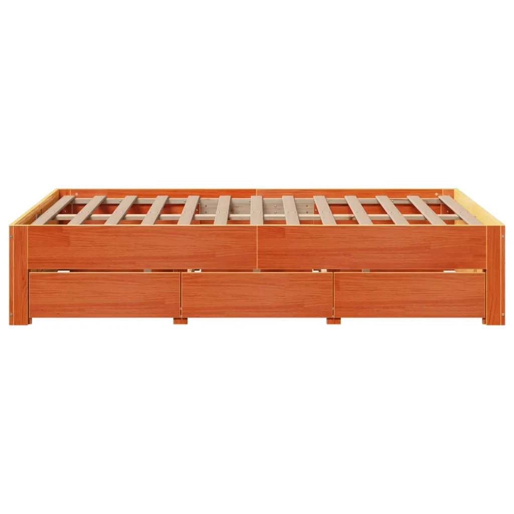 Giroletto senza Materasso con Cassetti Marrone Cera 120x190 cm