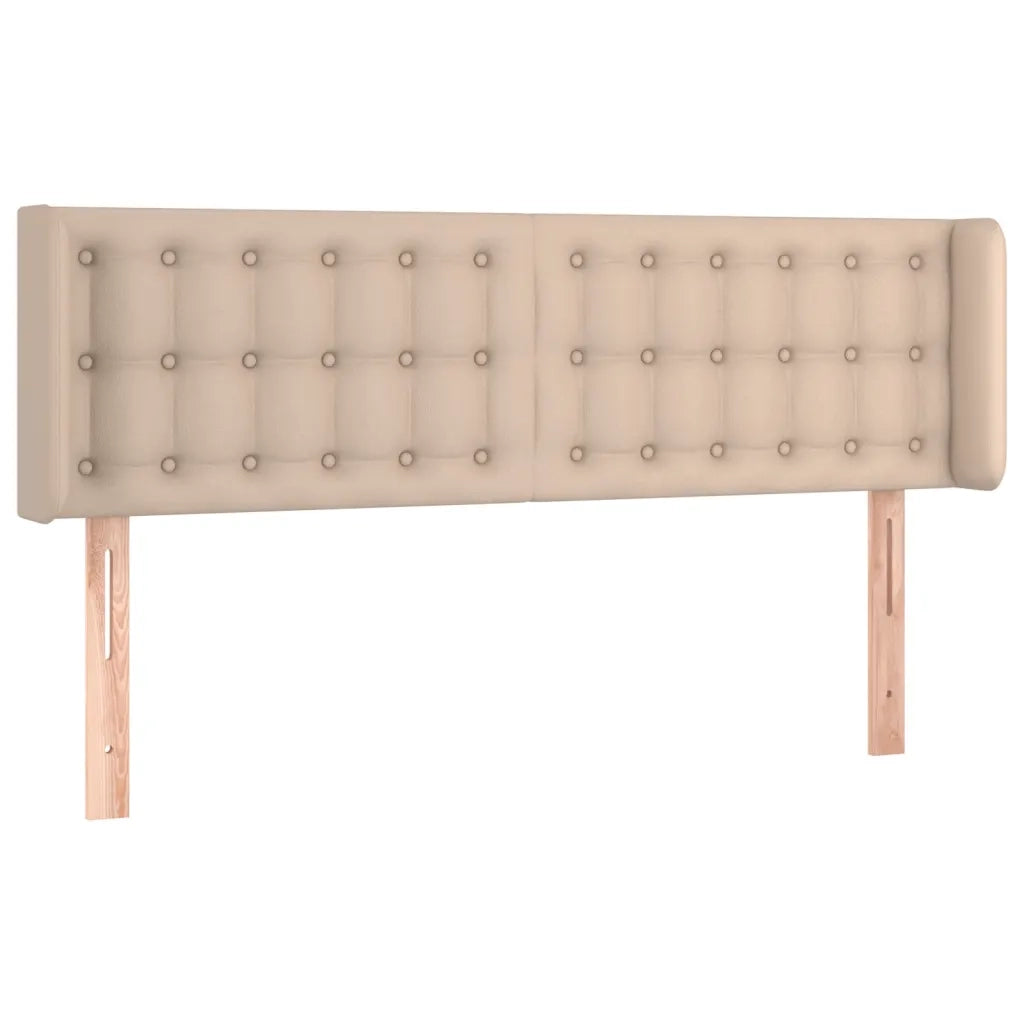 Testiera ad Orecchio-Testata con Orecchie Cappuccino 147x16x78/88 cm in Similpelle