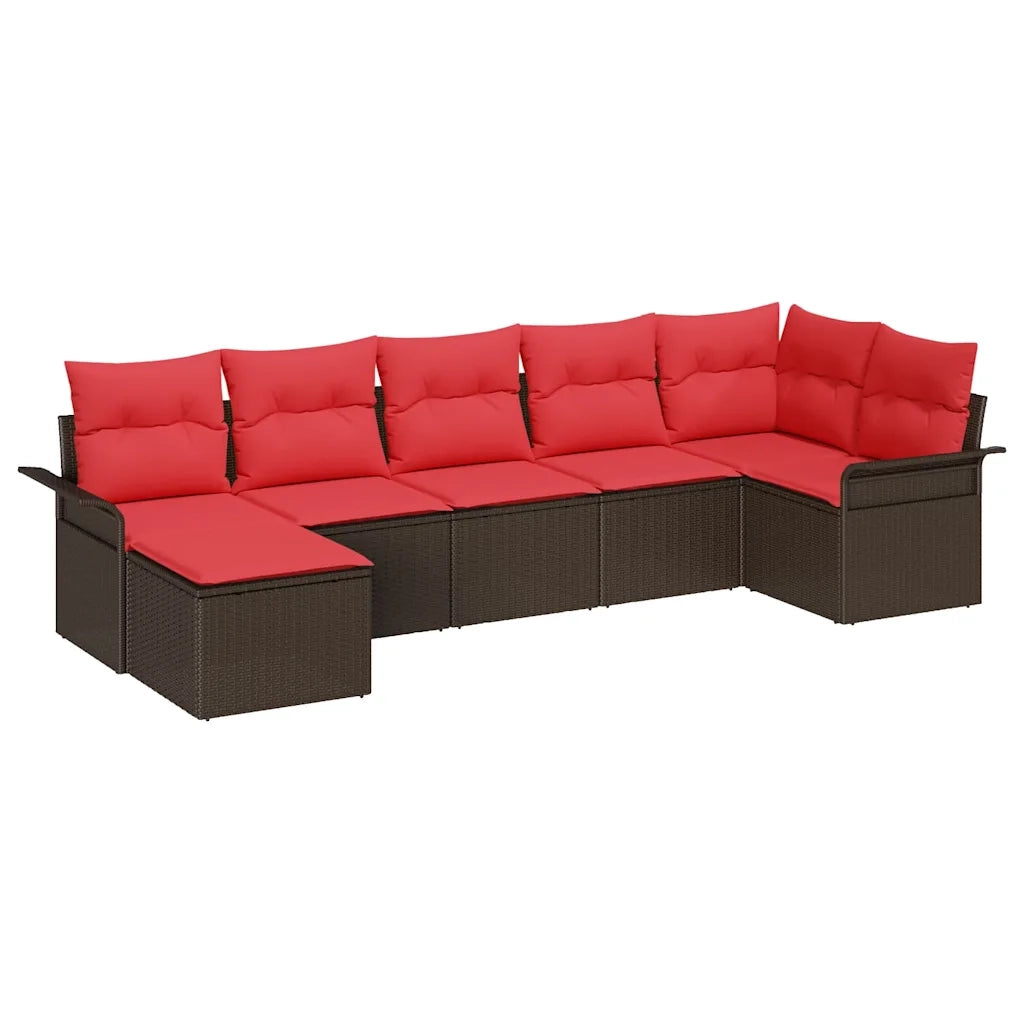 Set Divano da Giardino con cuscino Marrone polyrattan 3345454