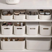 Set di 6 scatole di archiviazione con 4 coperchi, scatola di archiviazione con maniglia, box di archiviazione multifunzione per bagno, cucina, ufficio, soggiorno