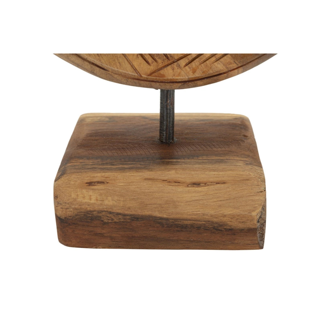 Scultura Cerchi 38, Marrone, Legno, 20x10x28 cm