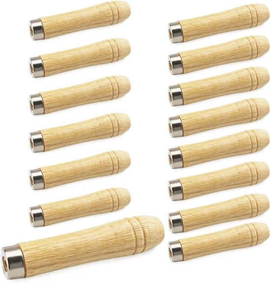 Vijlhandvat metallico con cerniera in metallo 105 mm per lavorazione del legno attrezzi per falegnami manutenzione. Manico vetroso con foro di 6 mm.