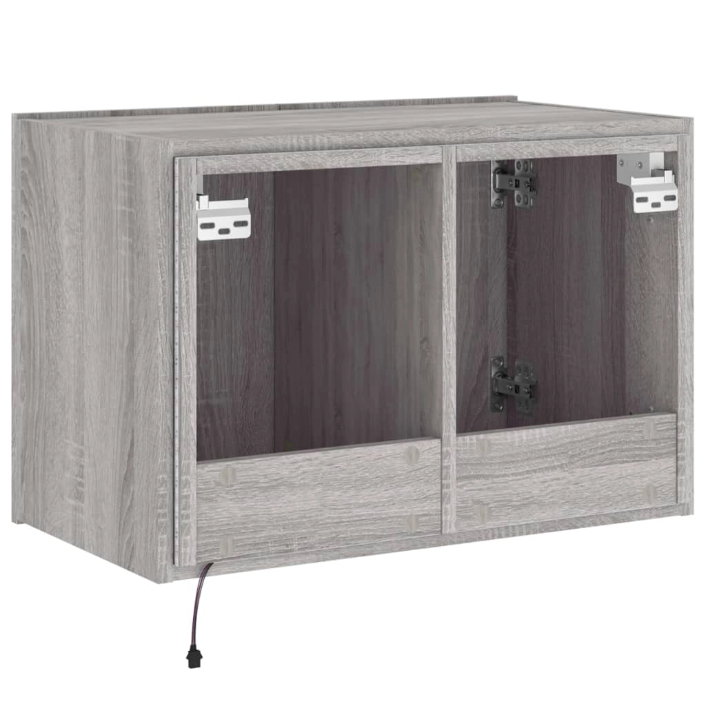 Mobile TV multimediale mensola TV credenza mobile TV parete attrezzata per sala da pranzo soggiorno camera da letto con luci LED Sonoma 60 x 35 x 41 cm grigio 02_0028055