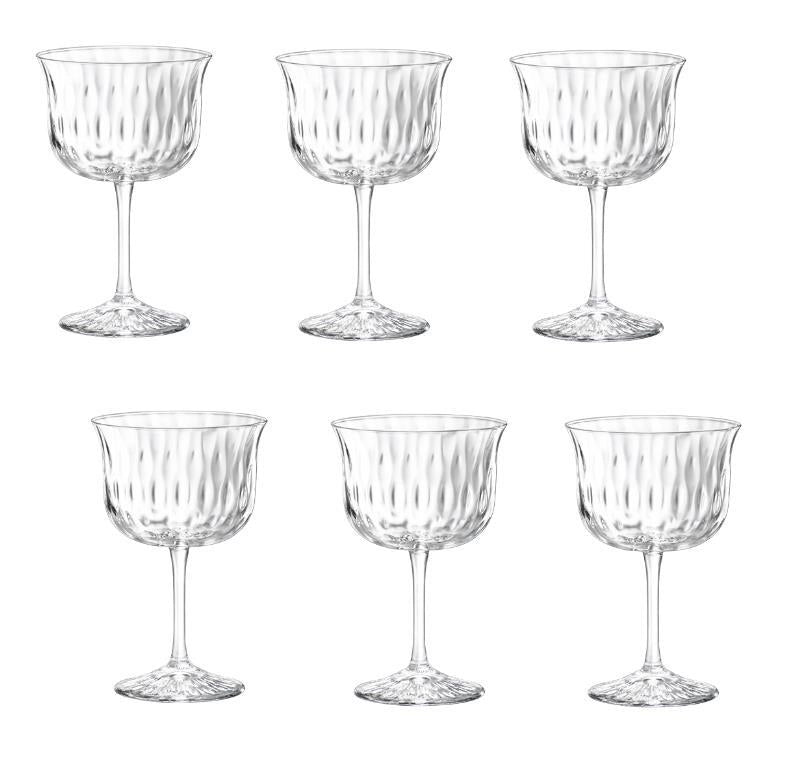 Set 6 Bicchieri Calici in Vetro Trasparente Bloom Fizz 28 cl Bormioli Rocco