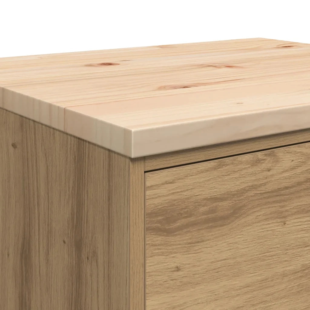 Mobile contenitore multifunzionale per garage 60 x 51 x 85 cm con 4 cassetti realizzato artigianalmente in legno di rovere e pino. Codice articolo: 02_0051401.