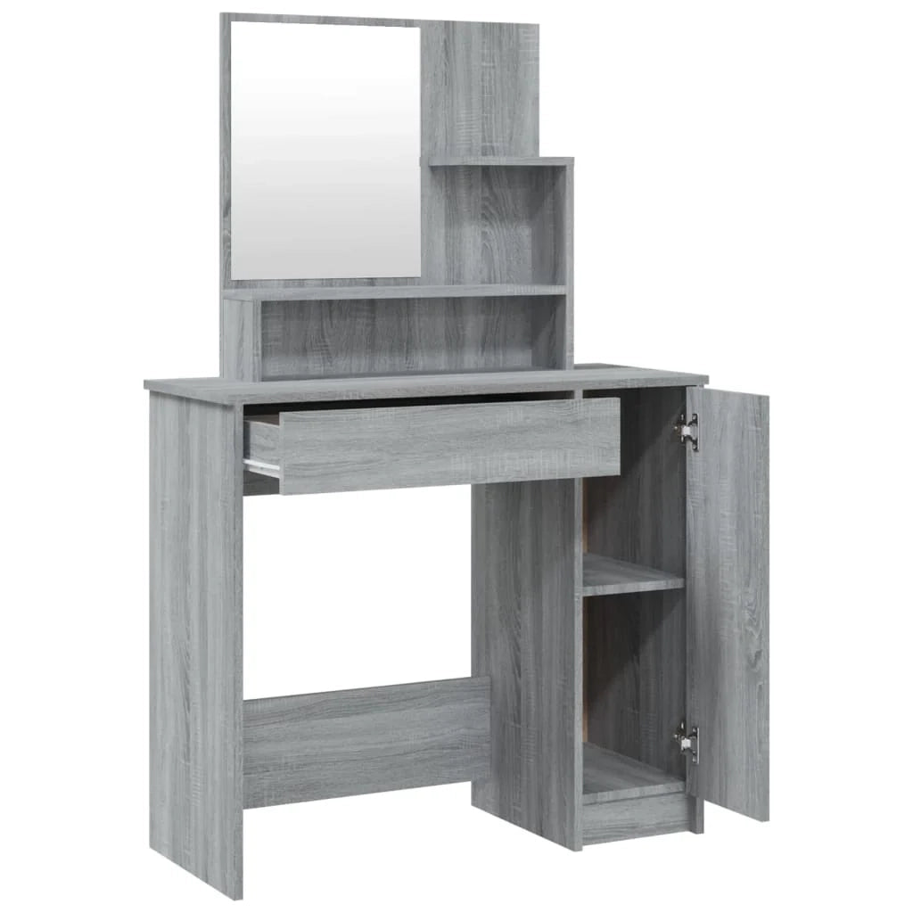 Toeletta tavolo da trucco di design mobili per camera da letto 86,5 x 35 x 136 cm grigio 02_0006342