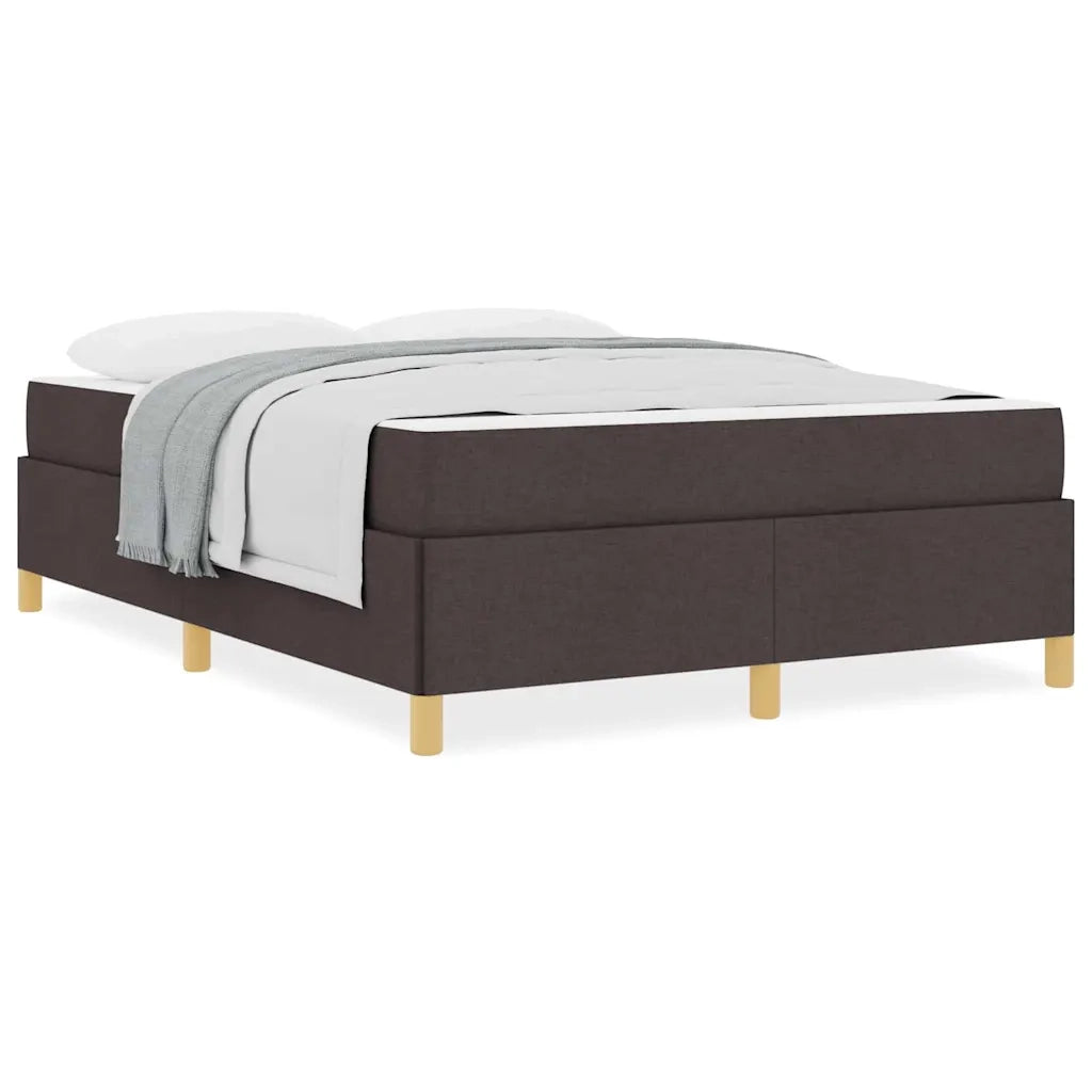 vidaXL Letto a molle Marrone scuro e Bianco 140 x 190 cm Tessuto