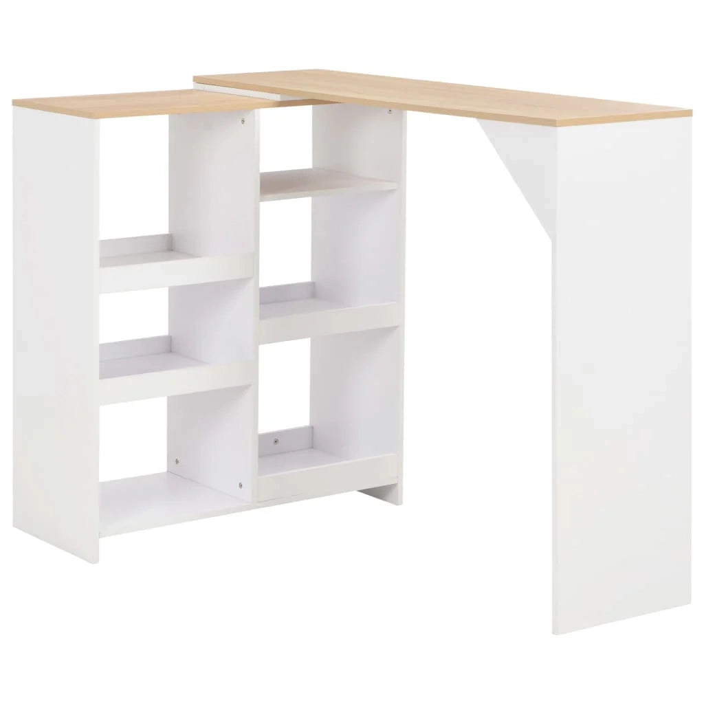 Tavolo alto da bar/bistrot con ripiano rimovibile bianco 138 cm 0902046