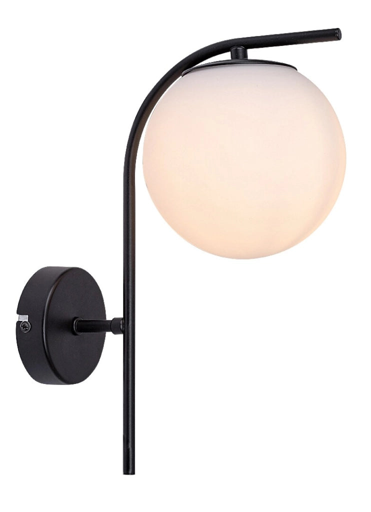 Applique sfera vetro bianco/nero E27 Ghita Rabalux
