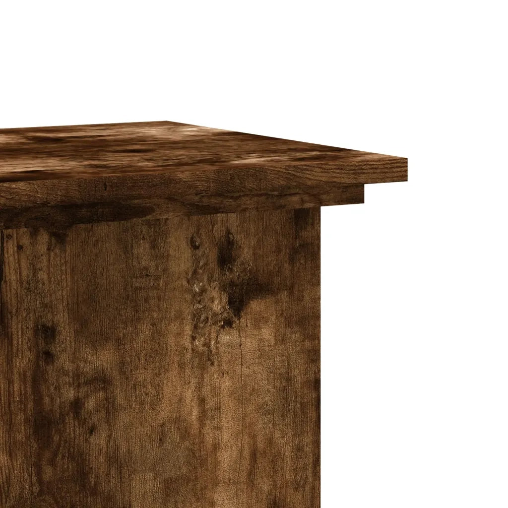 Supporto per Piante Rovere Fumo 33x33x80 cm Legno Multistrato