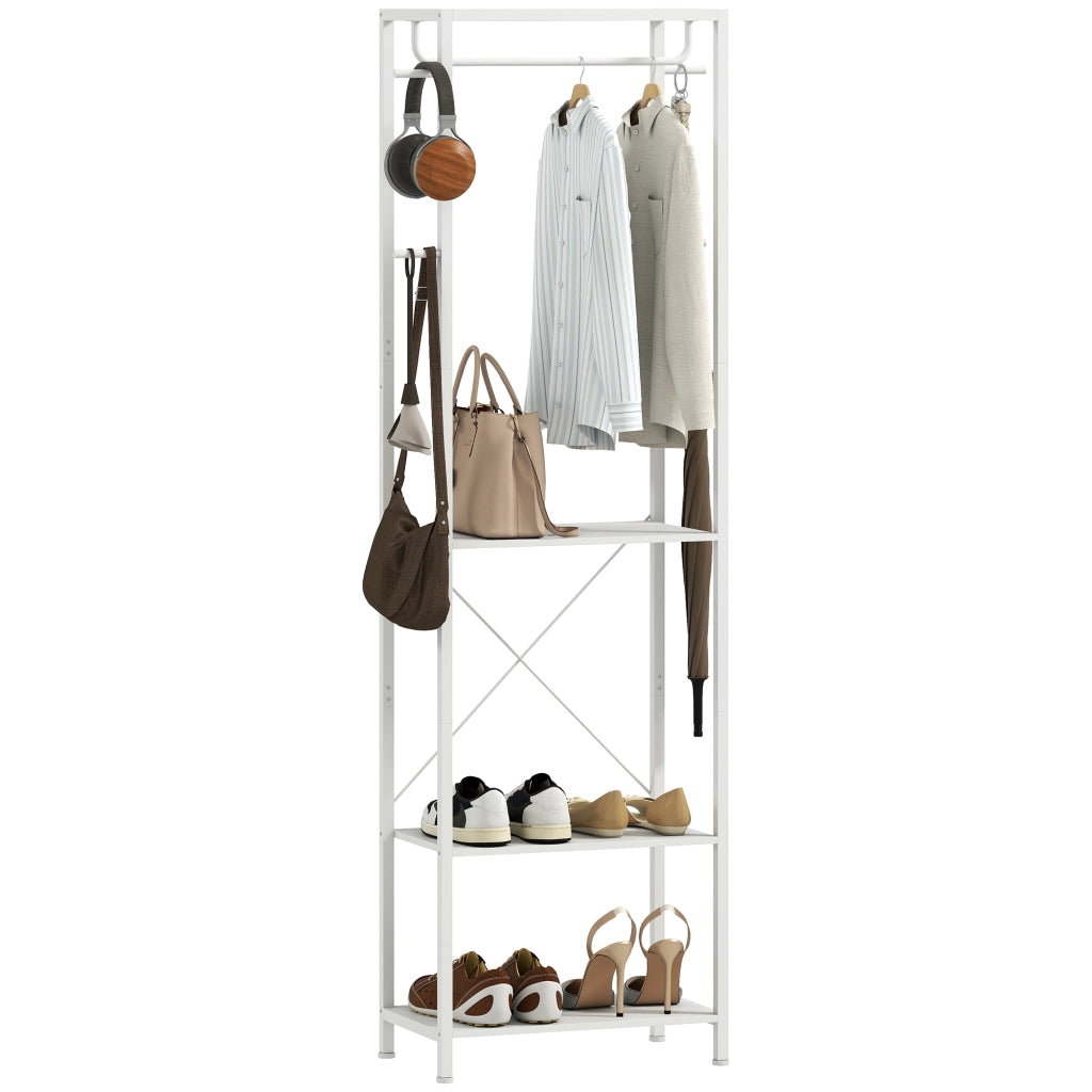 Appendiabiti con Scarpiera ¨C zephmum ¨C Bianco, 52x30x180 cm