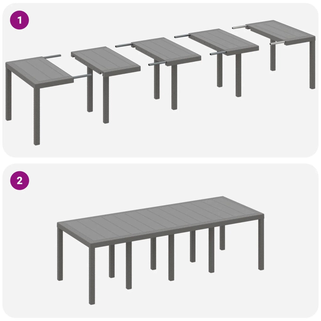 Set da Pranzo per Giardino 9 pcs Bianco Polipropilene 3378742