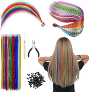 Accessori capelli per acconciature - Set di 66 capelli colorati - Ideali per feste tematiche - Accessori per bambini