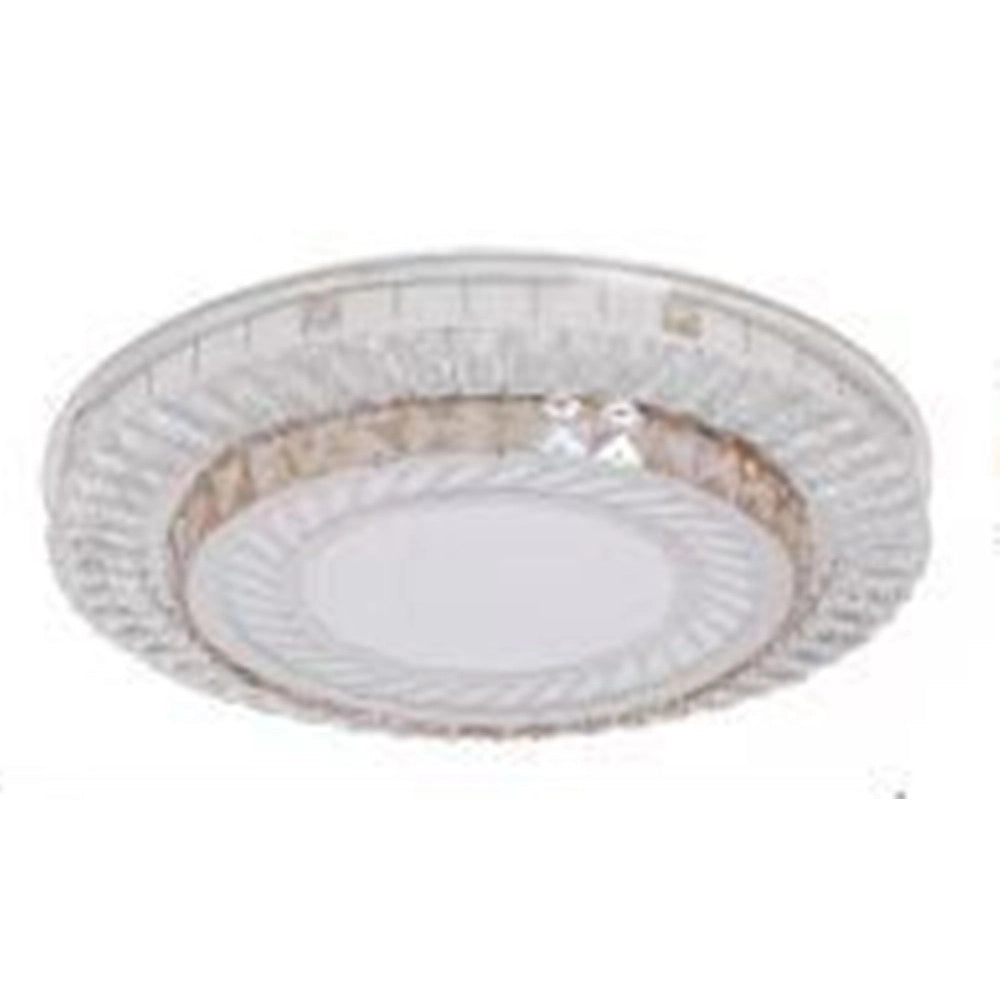 Trade Shop - Plafoniera Da Soffitto 45w ø40cm Led Design A Strati Con Cristalli Luce Fredda 66966 -