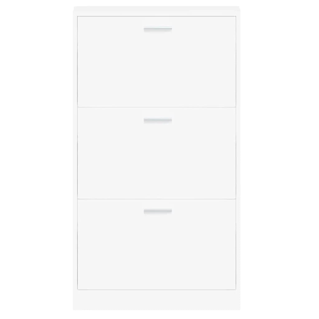 Scarpiera mobile contenitore per scarpe mobile per ingresso/corridoio/soggiorno 59 x 17 x 108 cm legno ingegnerizzato bianco 02_0021471