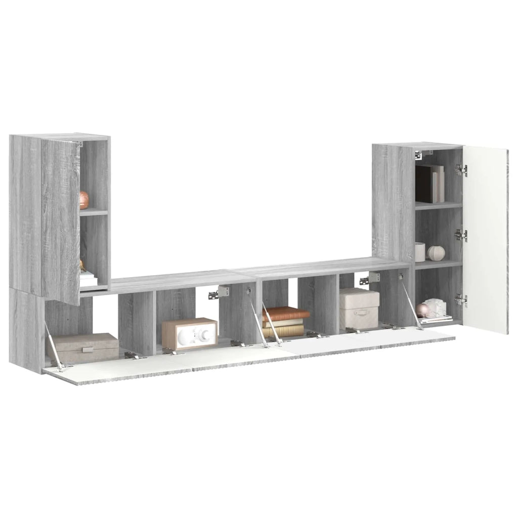Set mobile TV 4 pcs Grigio Sonoma Legno multistrato