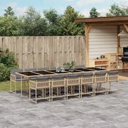 Set Pranzo da Giardino 13 pz con Cuscini Beige Misto Polyrattan 3211488