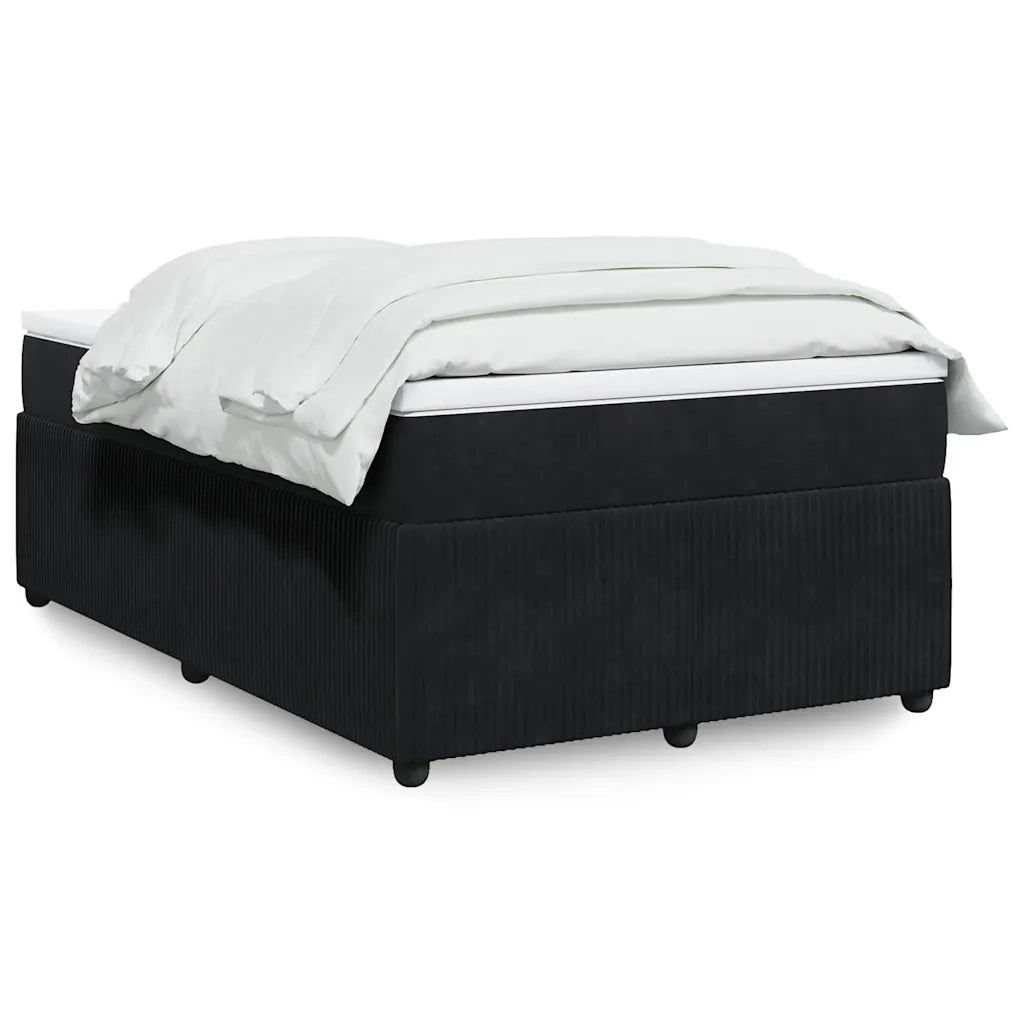 Giroletto a Molle con Materasso Nero 120x190 cm in Velluto 3285628