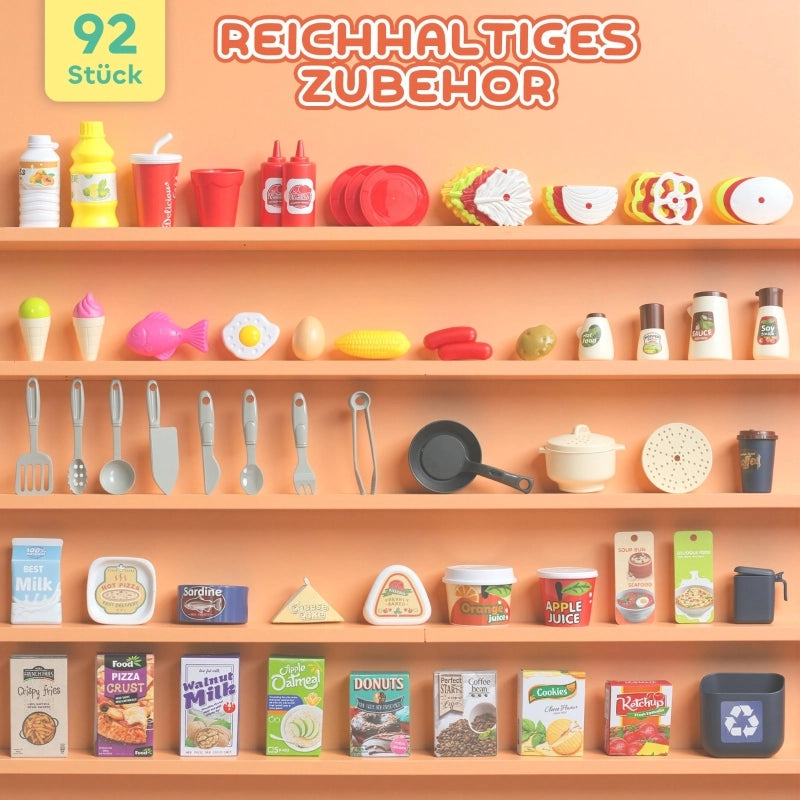 Set da cucina per bambini da 92 pezzi, rubinetto, plastica, et¨¤ 3-6 anni, verde