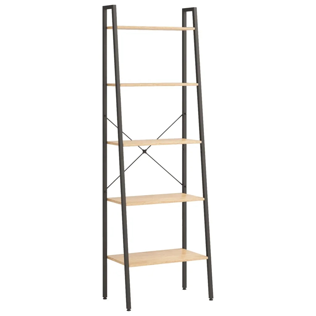 Scaffale Autoportante 5 Ripiani Marrone Chiaro Nero 56x35x174cm cod mxl 47659