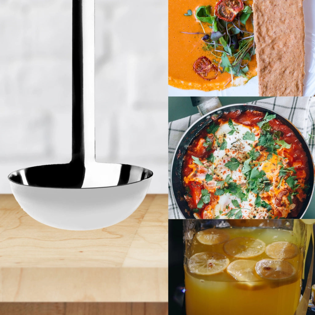 Set di mestoli in acciaio KADAX da 9+10 cm per zuppa e salse.