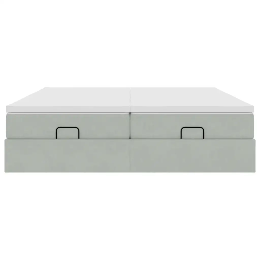 Struttura Letto Pouf con Materassi 160x200 cm in Velluto