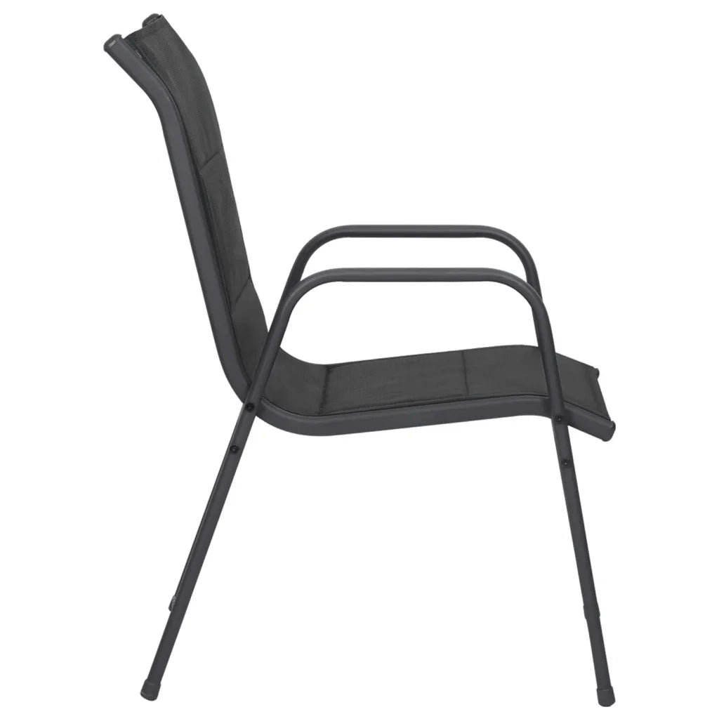 Set da Pranzo da Giardino 3 pz in Acciaio Nero 3203729